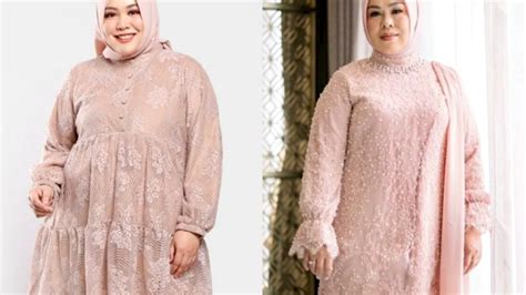 7 Dress Brokat Untuk Orang Gemuk Berkerudung Fashionable Pasundan