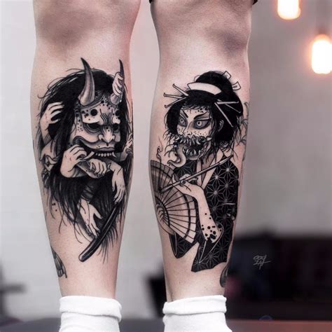 Yokai by Ooqza #ooqza #blackwork #blackandgrey #newtraditional # ...