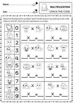 Fun Multiplication Code Breaker! Unlock the Cartoon Secret by ...