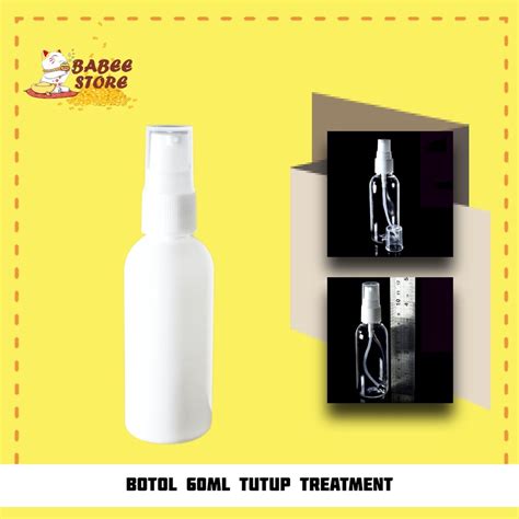 Jual BOTOL PLASTIK 60ML PUMP TREATMENT BENING PUTIH BOTOL 60 ML