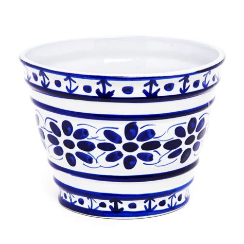 Vaso Cachepot Em Porcelana Azul Colonial 15 Cm Compre Online