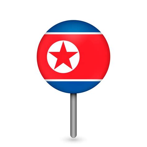 Puntero Del Mapa Con Pa S Corea Del Norte Bandera De Corea Del Norte