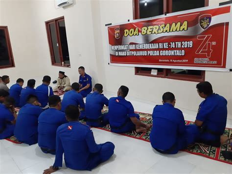 Sambut Hut Ri Ke Dit Polairud Polda Gorontalo Gelar Doa Bersama