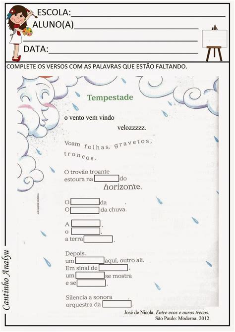 Cantinho Analyu Atividades Atividades De