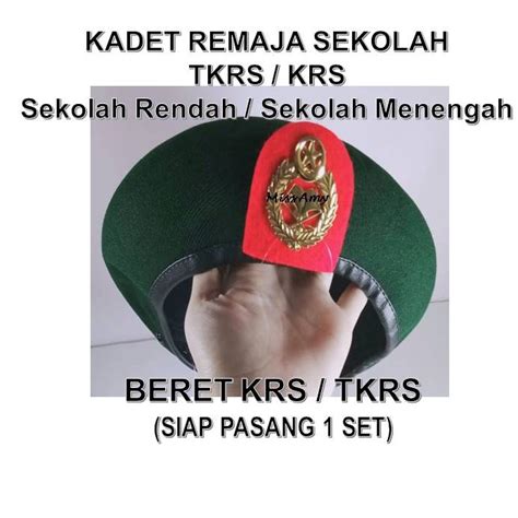 Topi Bts Kadet Remaja Sekolah KRS TKRS Topi KRS Beret Hijau