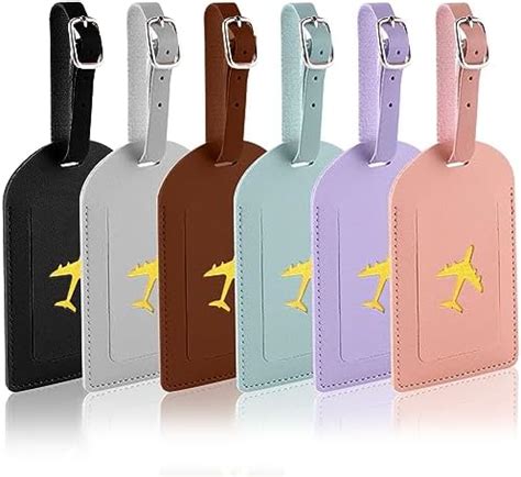 Luggage Tags Pack Suitcase Tags With Name Id Card Pu Leather