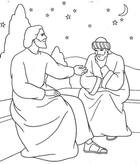 Nicodemus Bible Coloring Sheet Bible Coloring Pages Bible Coloring