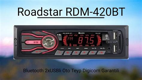 Roadstar Rdm Bt Bluetooth Xusbli Oto Teyp Digicom Garantili Youtube