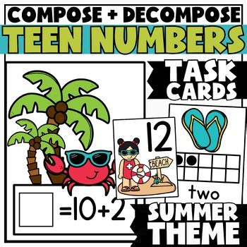 Teen Numbers Compose Decompose Math Task Cards By Serendipity Math Shop