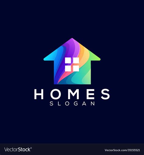 House color gradient logo design Royalty Free Vector Image