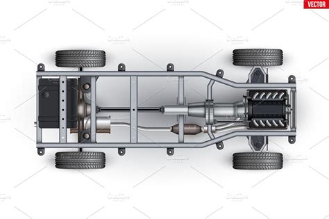 Car Frame rolling Chassis | Technology Illustrations ~ Creative Market