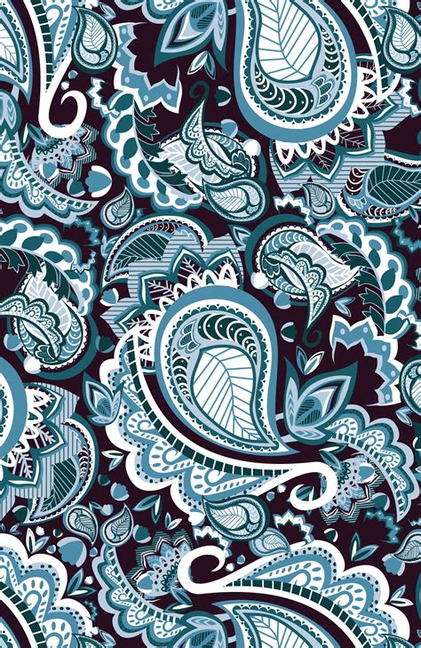 Blue Paisley On Behance Paisley Wallpaper Paisley Art Teal Art