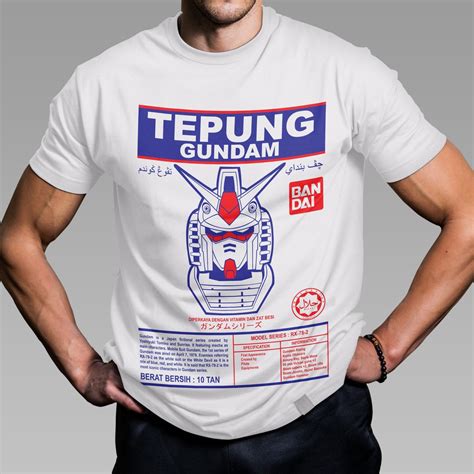 Ready Stock Must Buy Tepung Gundam T Shirt Viral Troll Men Tee