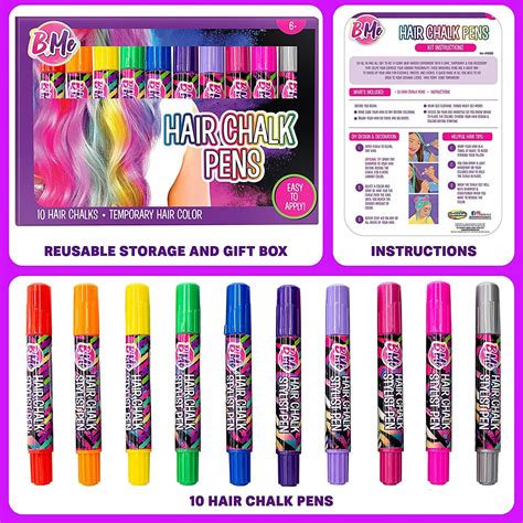 Hair Chalk Pens Set Creative Hair Chalk Stylist Salon For Girls Temporary Hair Color Kit