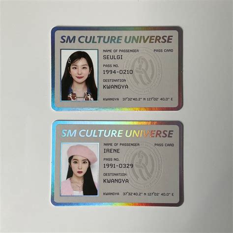 Red Velvet Irene Seulgi SMCU Passcard Hobbies Toys Memorabilia