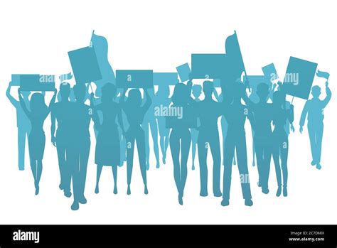 Demonstrate Protest People Silhouette Public Protest Social Activists