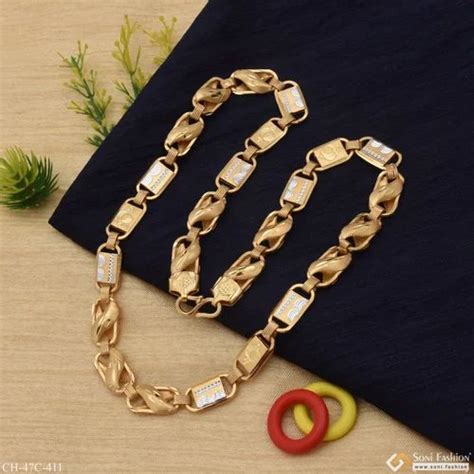 Gram Gold Plated Kohli Nawabi Sophisticated Design Chain For Men