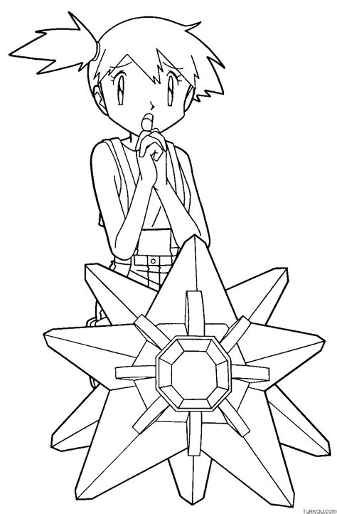 Pokemon Misty S Starmie Coloring Page Turkau