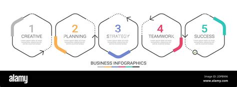 Thin Line Infographic Template With 5 Steps Modern Business Concept