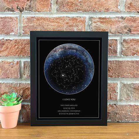 Custom Star Map White Star Map Poster The REAL Night Sky | Etsy