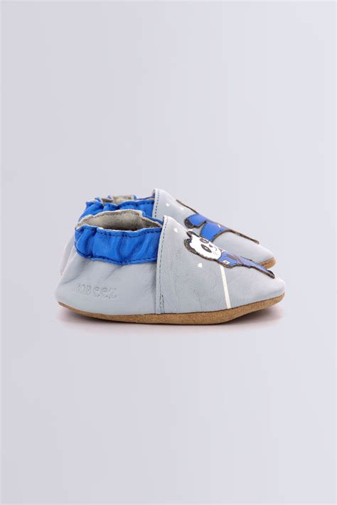 Karate Panda Chaussons bleu pour garçon de la marque Robeez Kids