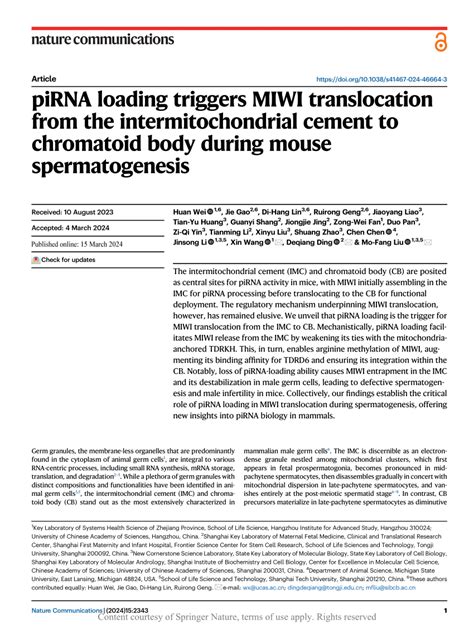 Pdf Pirna Loading Triggers Miwi Translocation From The