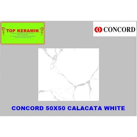 Jual Keramik Lantai Concord 50x50 Calacata White Shopee Indonesia