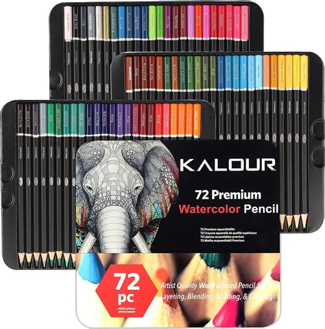 Amazon KALOUR Lápices de acuarela Juego profesional de 72