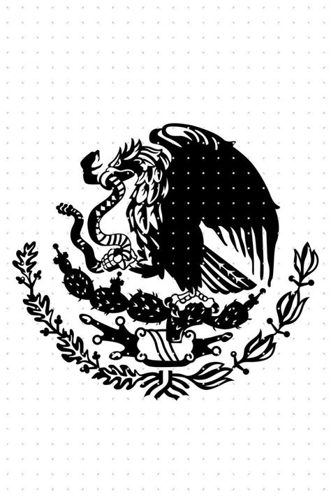 Mexico Coat Of Arms Svg Mexican Eagle Seal Clipart Mexico Etsy