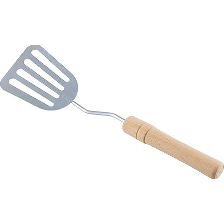 Amazon.com: Stainless Steel Slotted Spatula - Kitchen Metal Turner for Cooking with Wooden ...