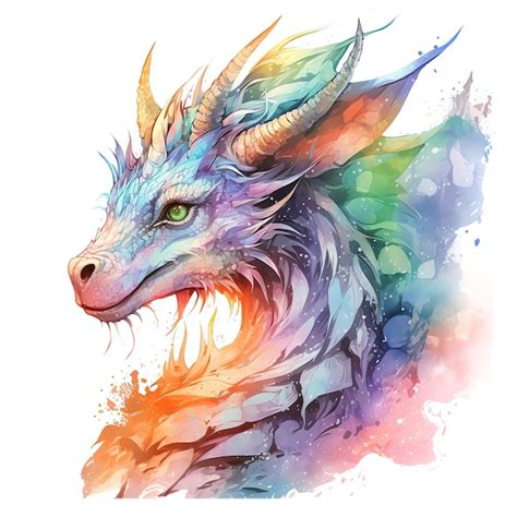 Wundersch Ne Drachen Aquarell Clipart Illustration Premium Foto