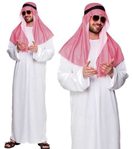 Adult Arab Sheikh Red Middle Eastern Desert Fancy Dress Costume Sultan