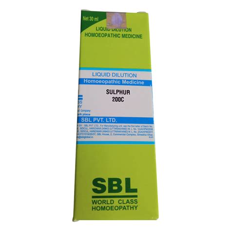 Buy Sbl Sulphur Dilution C Ml Minutes Delivery Apollo