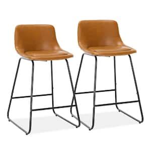 LUE BONA 33 07 In Whiskey Brown Low Back Metal Frame Counter Height