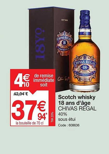 Promo Scotch Whisky Ans D Ge Chivas Regal Chez Promocash