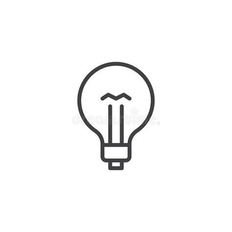 Light Bulb Outline Icon Stock Vector Illustration Of Pictogram 116893246