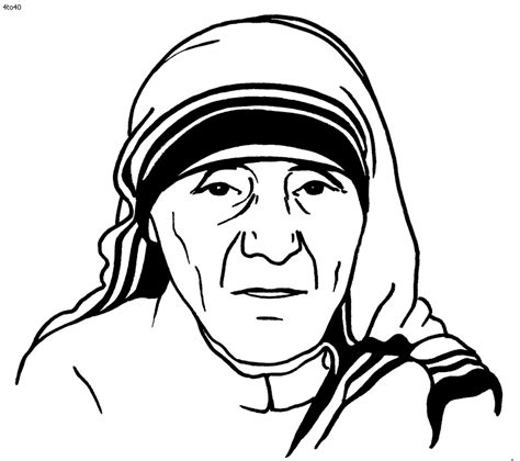 Potrait Mother Teresa Coloring Pages