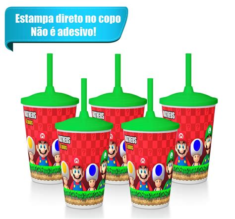 Copo Tampa E Canudo Super Mario Elo Produtos Especiais