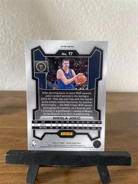 2023 24 PANINI PRIZM Basketball Prizm Silver Nikola Jokic 17 Denver