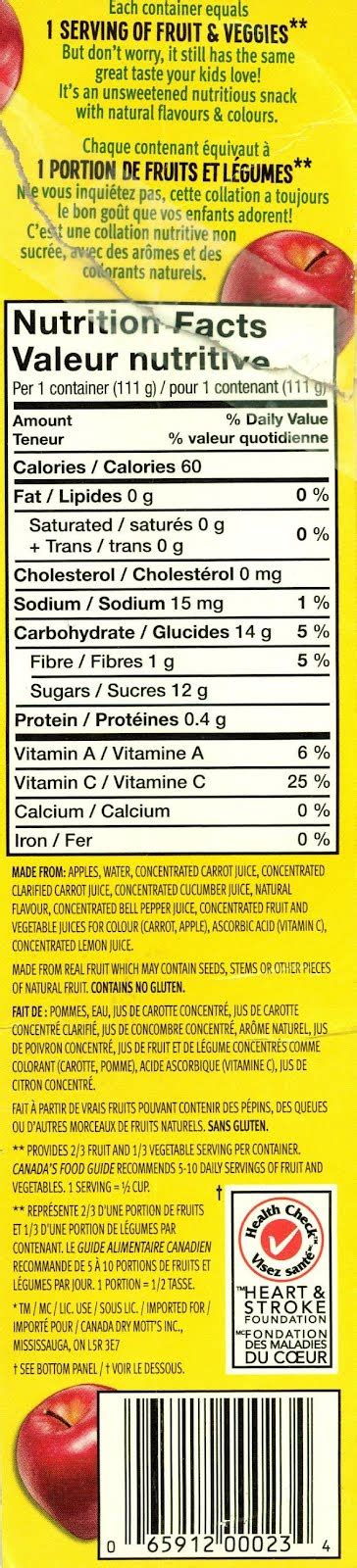 Applesauce Nutrition Facts Motts - Nutrition Ftempo