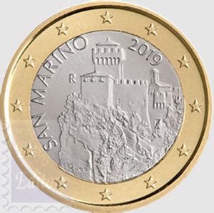 Monete Euro Fior Di Conio UNC 1 Euro San Marino 2019 Nuova Faccia