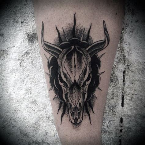 70 Bull Skull Tattoo Designs For Men - Western Ideas