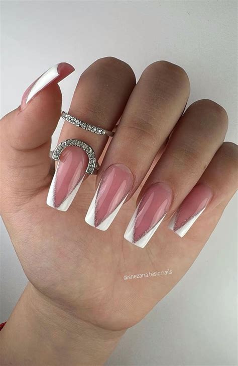 Wedding Nails For Brides Thin French Long Oval Nails With