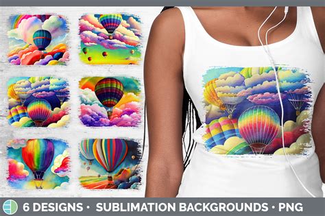 Hot Air Balloon Distressed Sublimation B Graphic By Enliven Designs