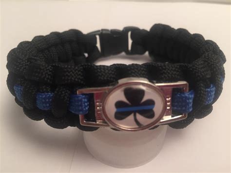 Amazon Police Clover Thin Blue Line Paracord Survival Bracelet