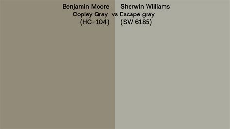 Benjamin Moore Copley Gray HC 104 Vs Sherwin Williams Escape Gray SW