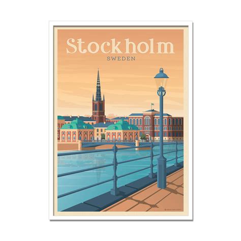 Affiche D Art Ville Stockholm Olahoop Travel Posters