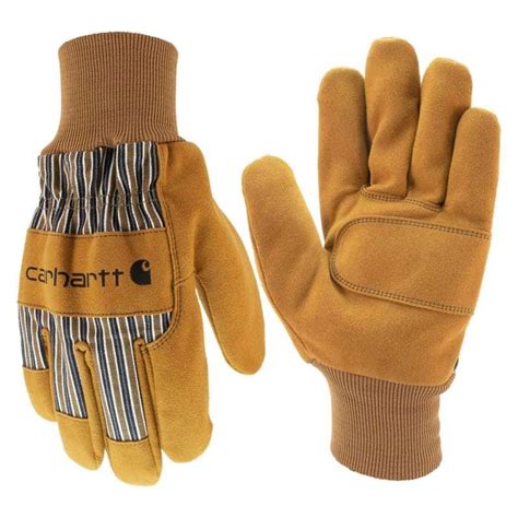 Synthetic Suede Knit Cuff Work Glove Brown Carhartt