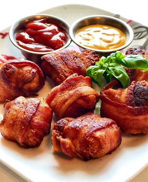 Bacon Wrapped Potato Bites With Spicy Sour Cream Dipping Sauce Artofit