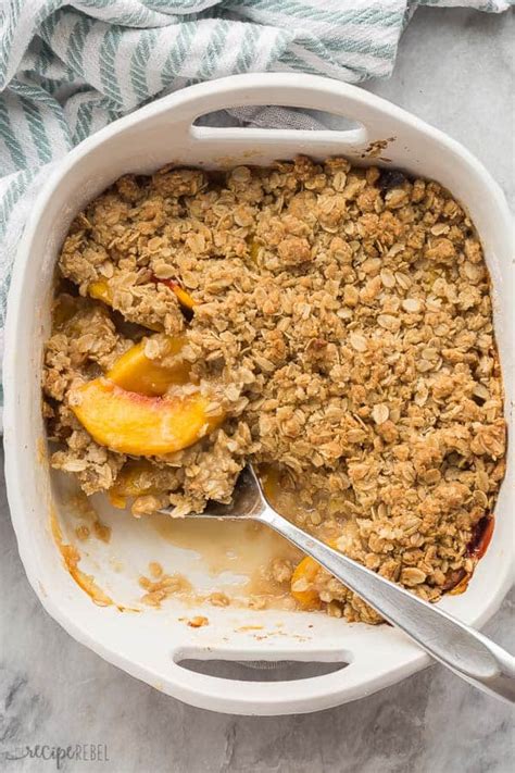 Peach Crisp Fresh Frozen Or Canned Peaches The Recipe Rebel